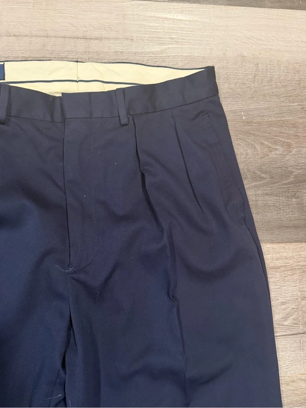 Polo Ralph Lauren Men's Siena Herringbone Navy Cotton Pleated Pants Sz 32